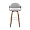 Armen Living Daxton 26" Gray Faux Leather and Walnut Wood Bar Stool LCDXBAWAGR26 - alternate 6